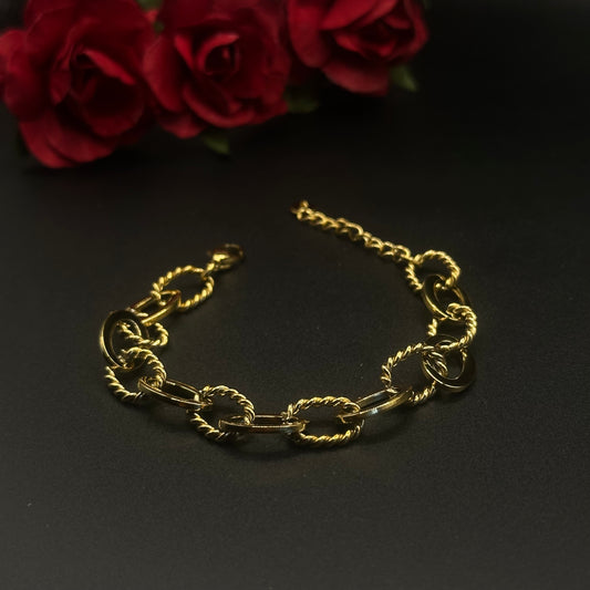 Bracelet maillons torsadés dorés