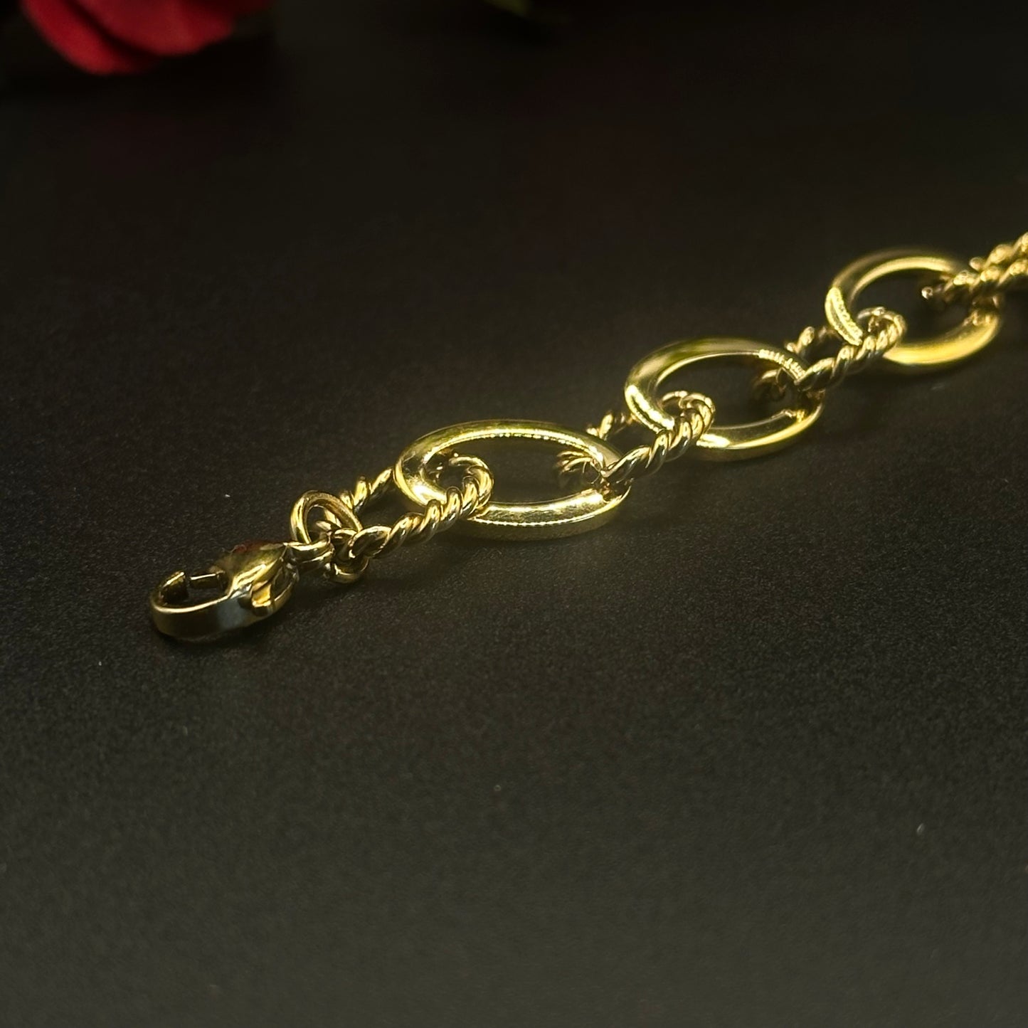 Bracelet maillons torsadés dorés
