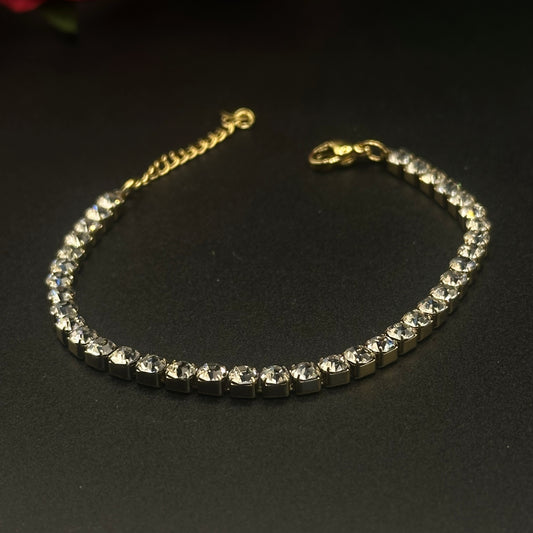 Bracelet tennis cristaux transparents