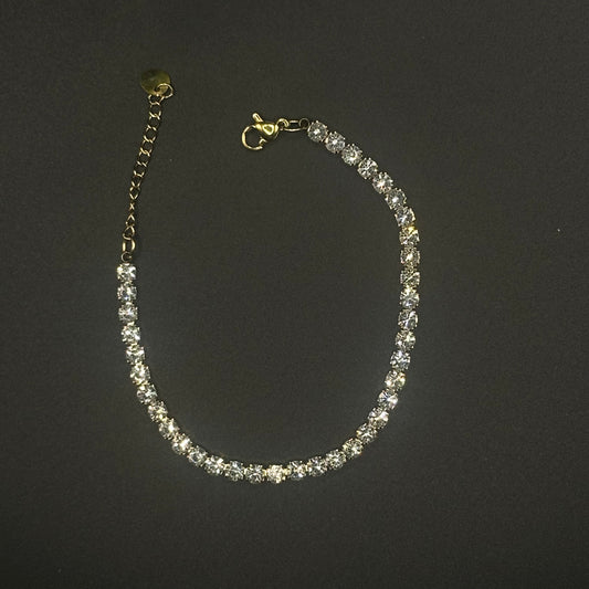 Bracelet tennis cristaux transparents
