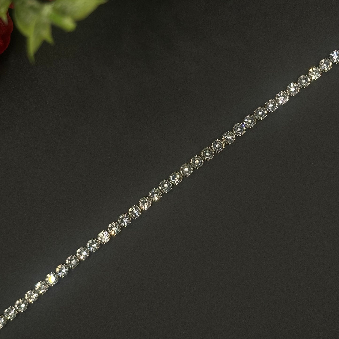 Bracelet tennis cristaux transparents