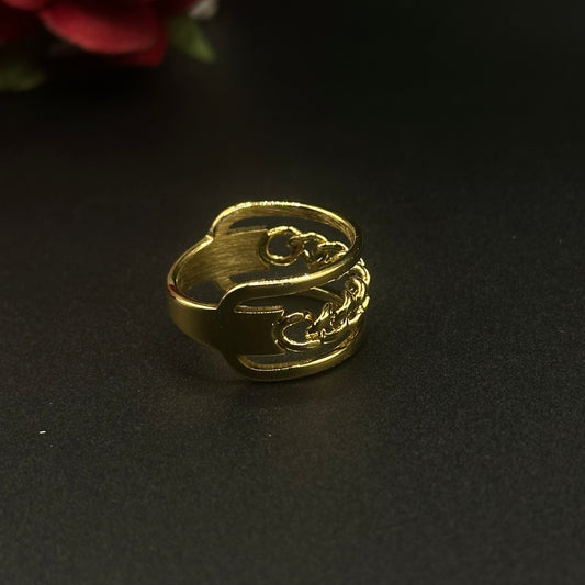 Bague à chaîne dorée