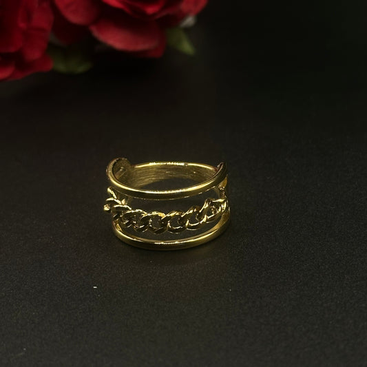 Bague à chaîne dorée